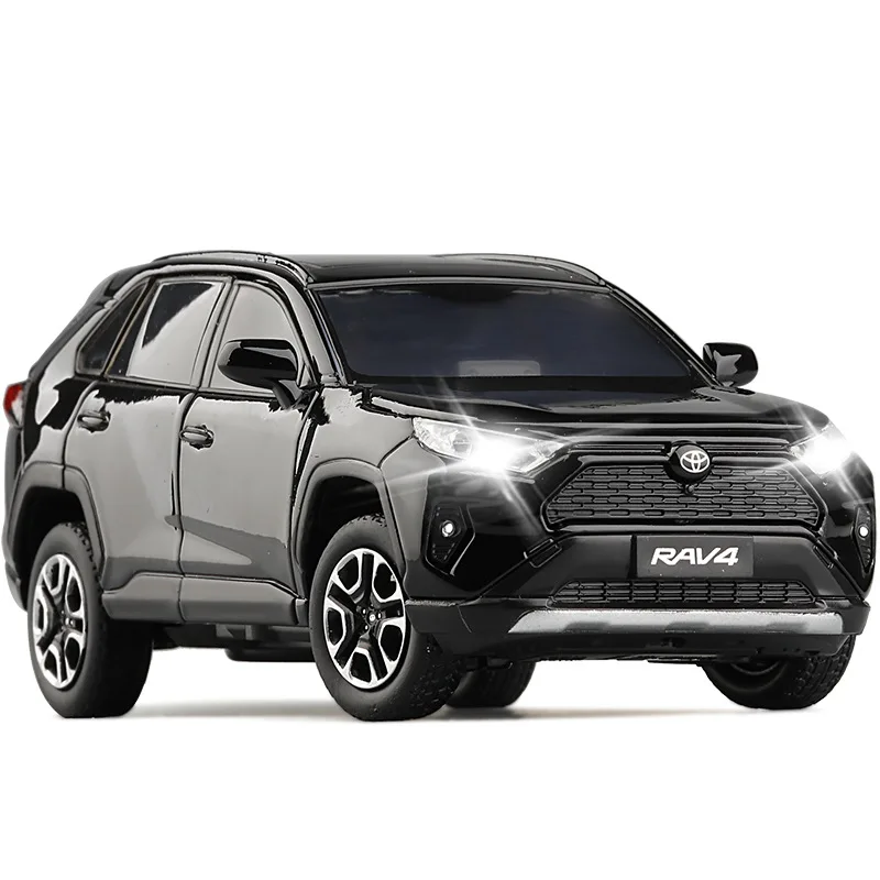 

Модель автомобиля TOYOTA RAV4 SUV 1:32 из сплава, Литые и игрушечные автомобили, имитация звука светильник, коллекционные игрушки, подарки для детей