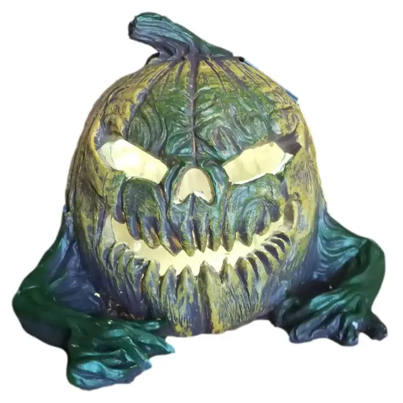 

Halloween Decoration Scary Pumpkin Resin Statue Solar Powered Halloween Light Up Pumpkin Party Decor Creative Gifts