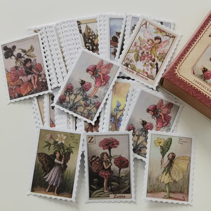 

Vintage Flower Fairy Stamp Decorative Stickers Scrapbooking Label Diary Stationery Retro Forest Plant Art Craft Journal Planner