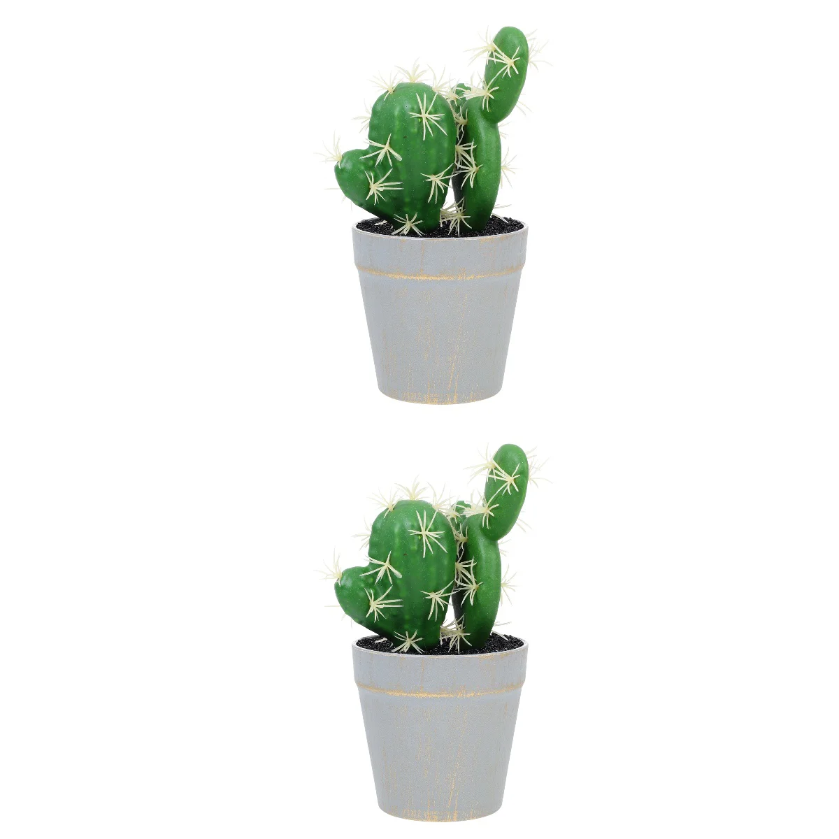 

Set 2 Potted Cactus Artificial Plants Fake Decors Ornaments Simulation Statue Silk Flowers Desktop Adornments