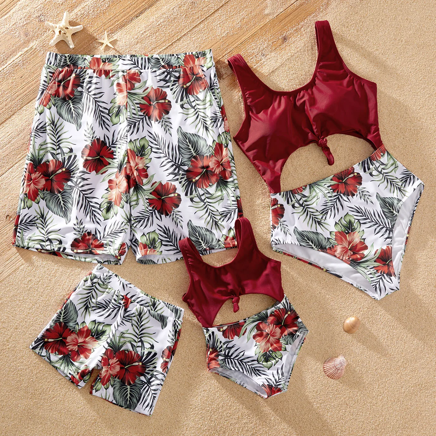 

MUMU Tropical Floral Print Family Matching Swimsuits