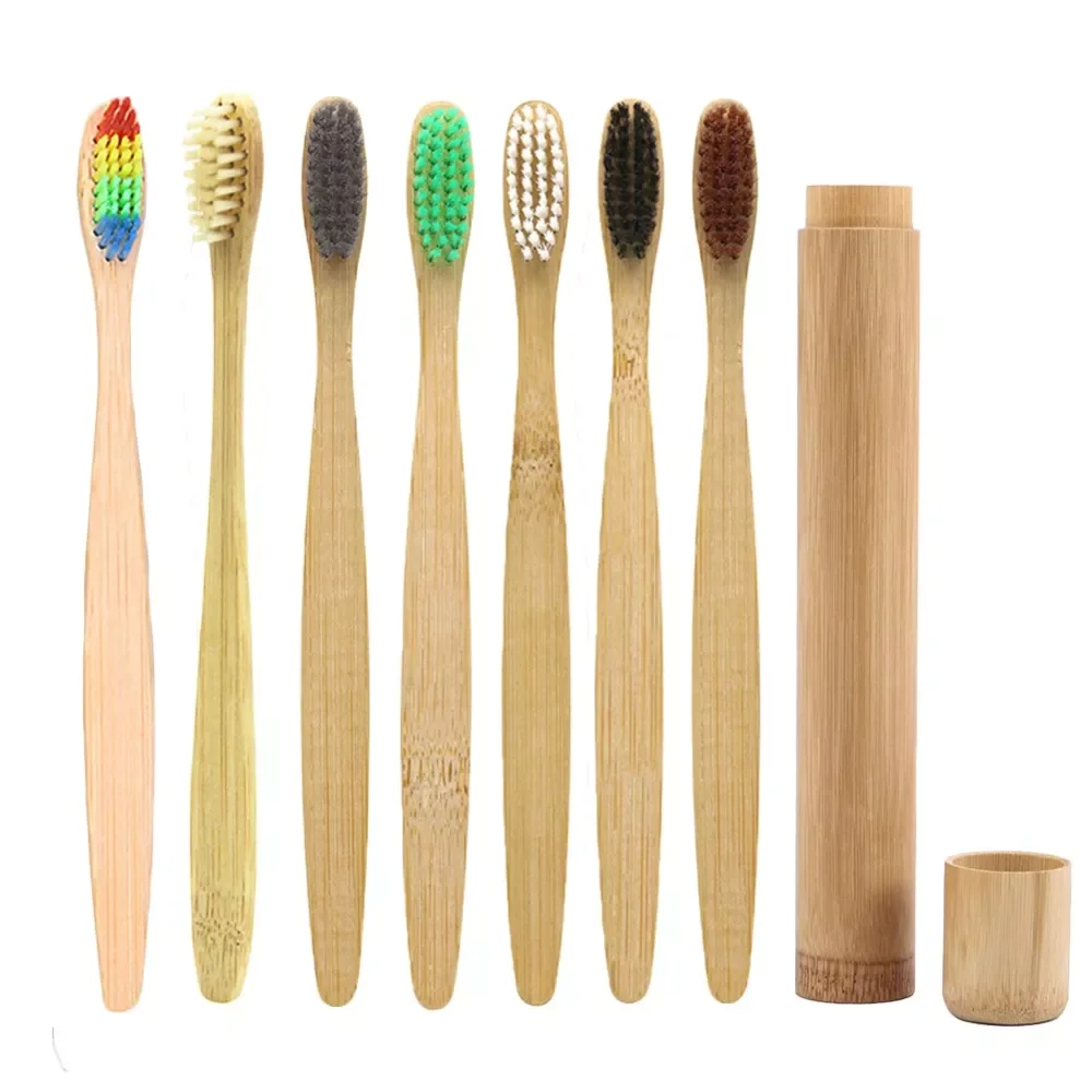 

Soft-bristle Bamboo Fibre Bamboo Teeth Brush with Durable Bamboo Protect Storage Case For Adult Children