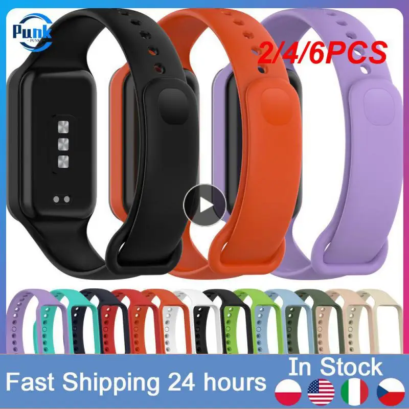 

2/4/6PCS Comfortable Smartwatch Replacement Wristband Easy Installation Portable Watchband 5.5-8.7 Inches Light Breathable