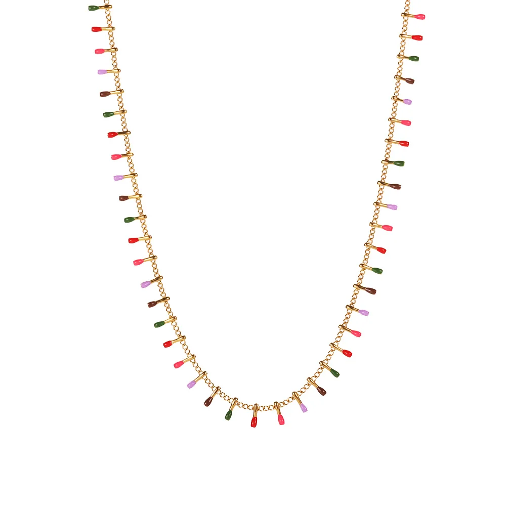 Новинка 2022 богемное цветное ожерелье с кисточками модное золотого цвета из