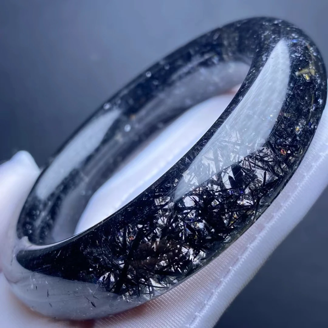 Натуральный черный рутилированный кварцевый прозрачный Круглый