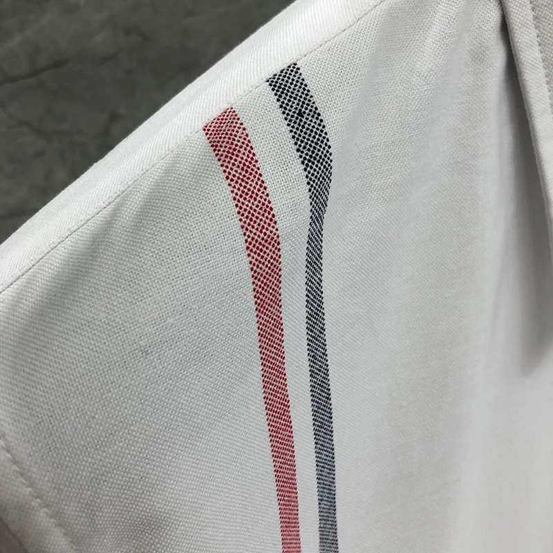 TB THOM Shirt Spring Autumn Classic Men's Shirt  Multi-Stripe Printied Fashion Brand Cotton Oxford Slim Fit Top Quality TB Shirt