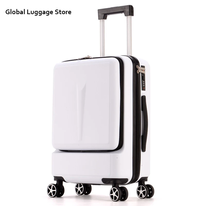 New Fashion 24 Inch Front Pocket Rolling Luggage Trolley Password Box 20' Boarding Suitcase Women Travel Bag Trunk