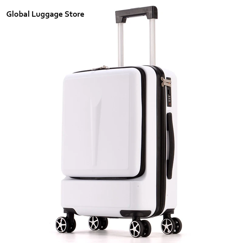 

New Fashion 24 Inch Front Pocket Rolling Luggage Trolley Password Box 20' Boarding Suitcase Women Travel Bag Trunk
