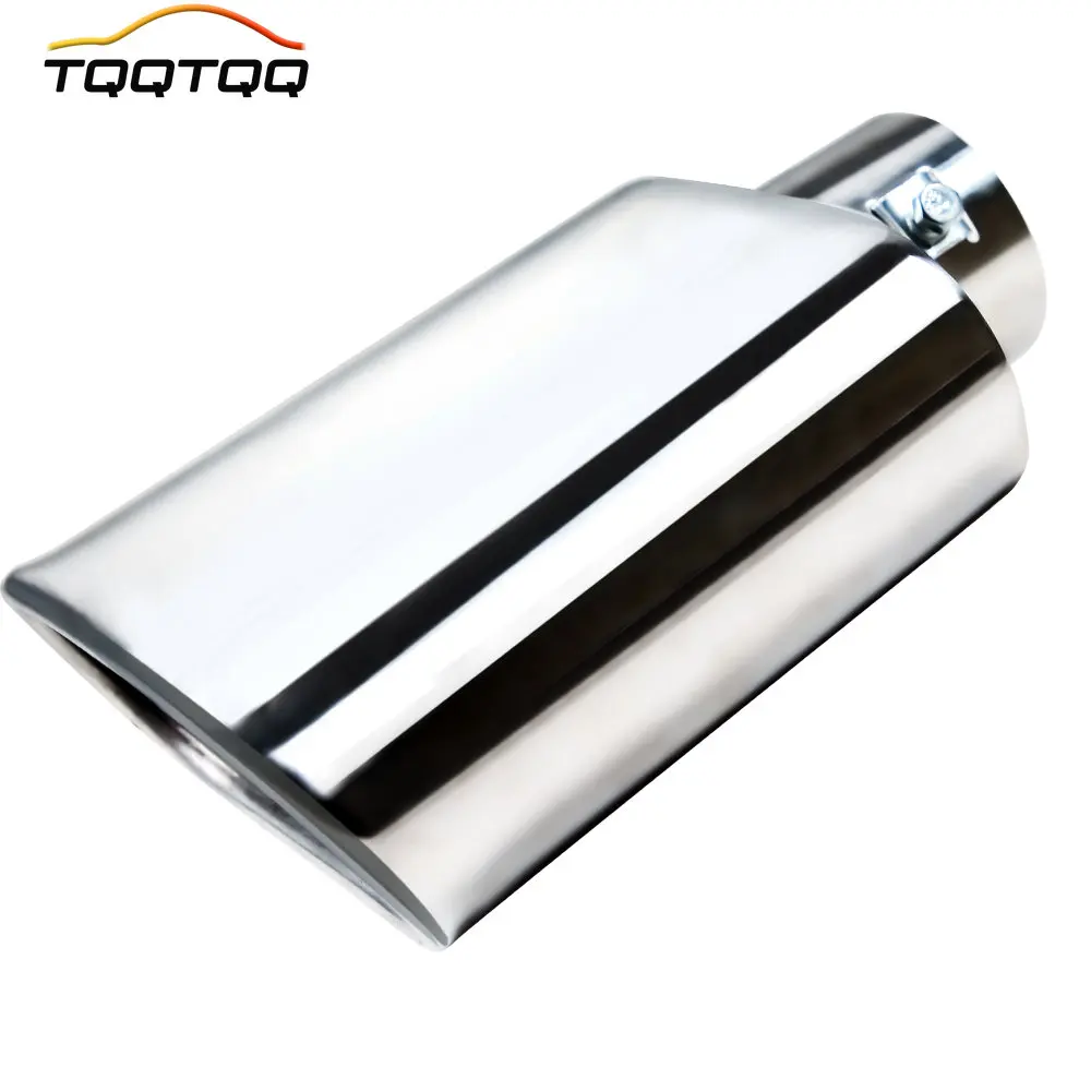 

Квадратный наконечник для выхлопной трубы 2,5 дюйма на входе 3 дюйма x 5,5 дюйма на выходе 9 дюймов, длинная хромированная полированная нержавеющая сталь, сварная дизельная труба