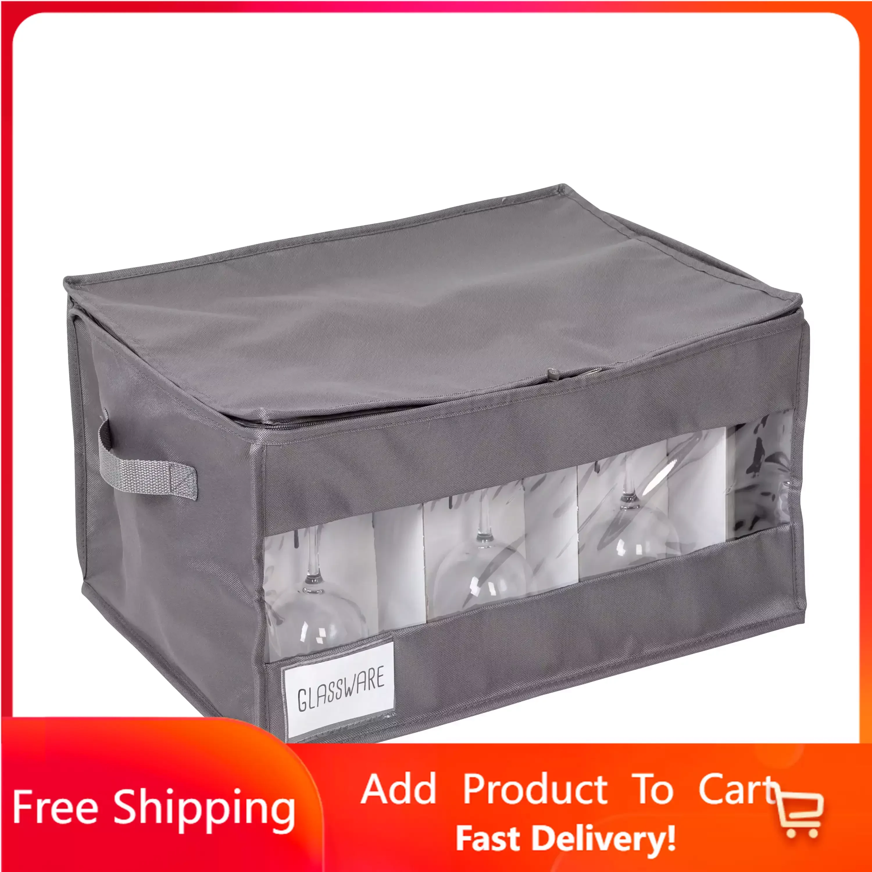 

Stemware Storage Box, Gray Free Shipping