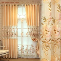 new european style curtains for living dining room bedroom semi shading curtain curtains finished product customization