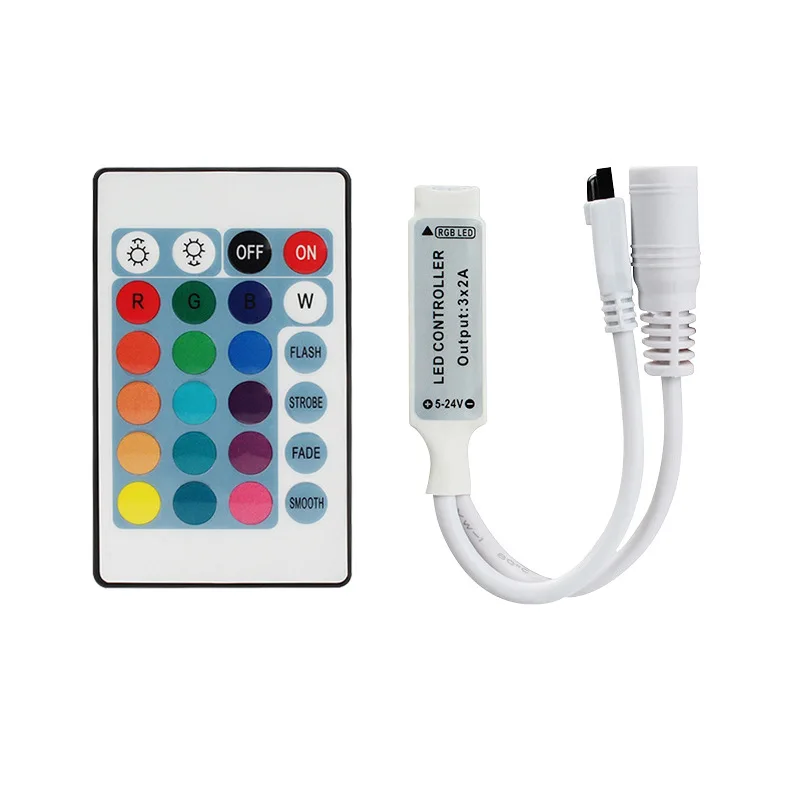 

DC12V Mini 24key Remote Controller IR RGB Led Strip DC 12 V 24 Key Controller For SMD 3528 5050 5630 3014 LED Strip Lights