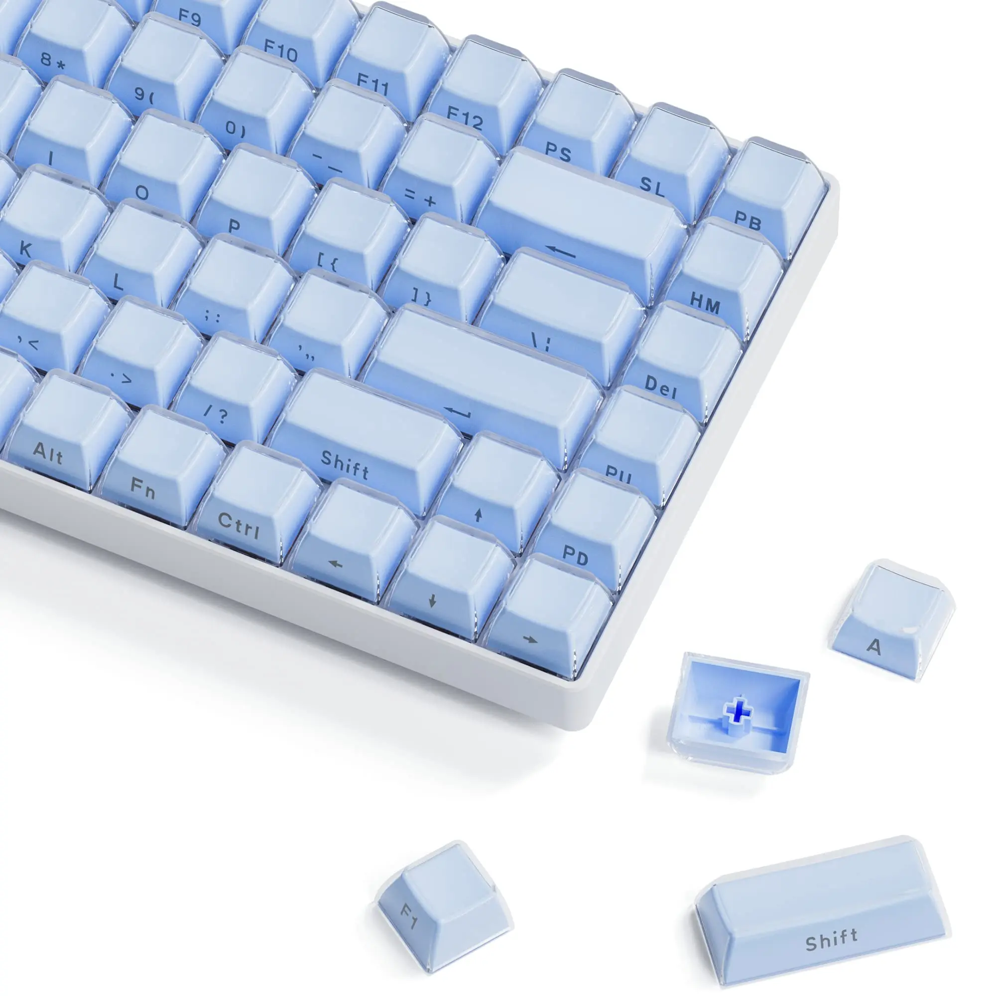 

113 Keys Side Print Clear Jelly Keycaps OEM Profile Keycap for 60% 75% 80% 100% Cherry Gateron MX Switches Mechanical Keyboard