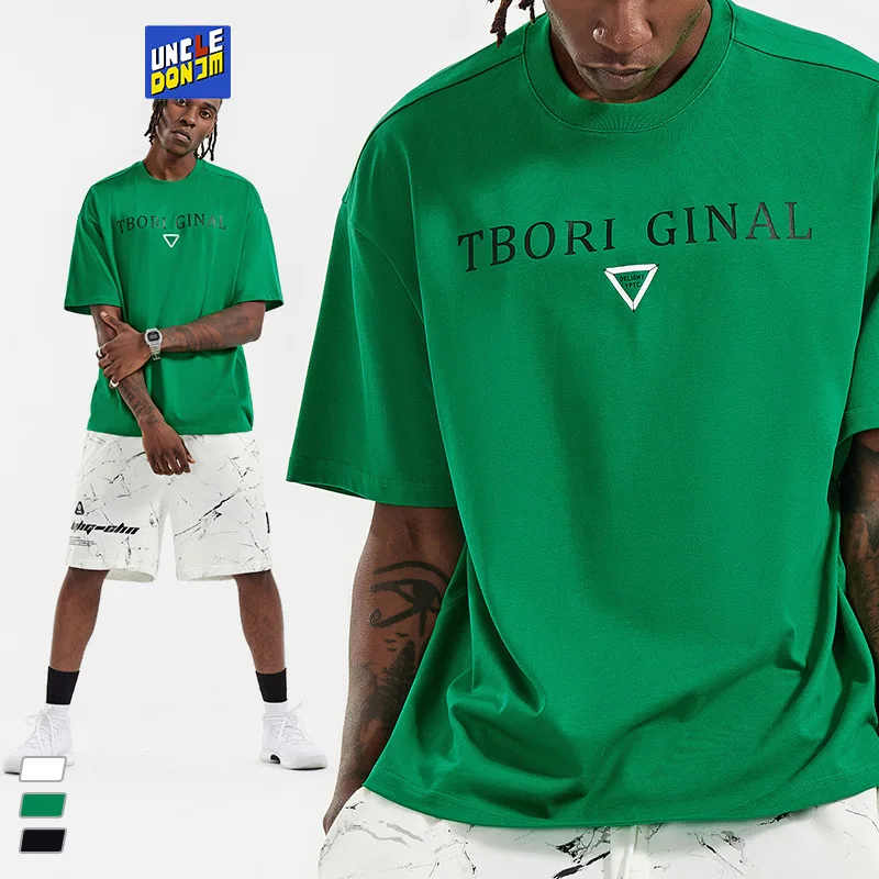 

UNCLEDONJM Designer t shirts harajuku retro t shirt men clothing oversized tshirt green Tops Tees short sleeve tshirt for women