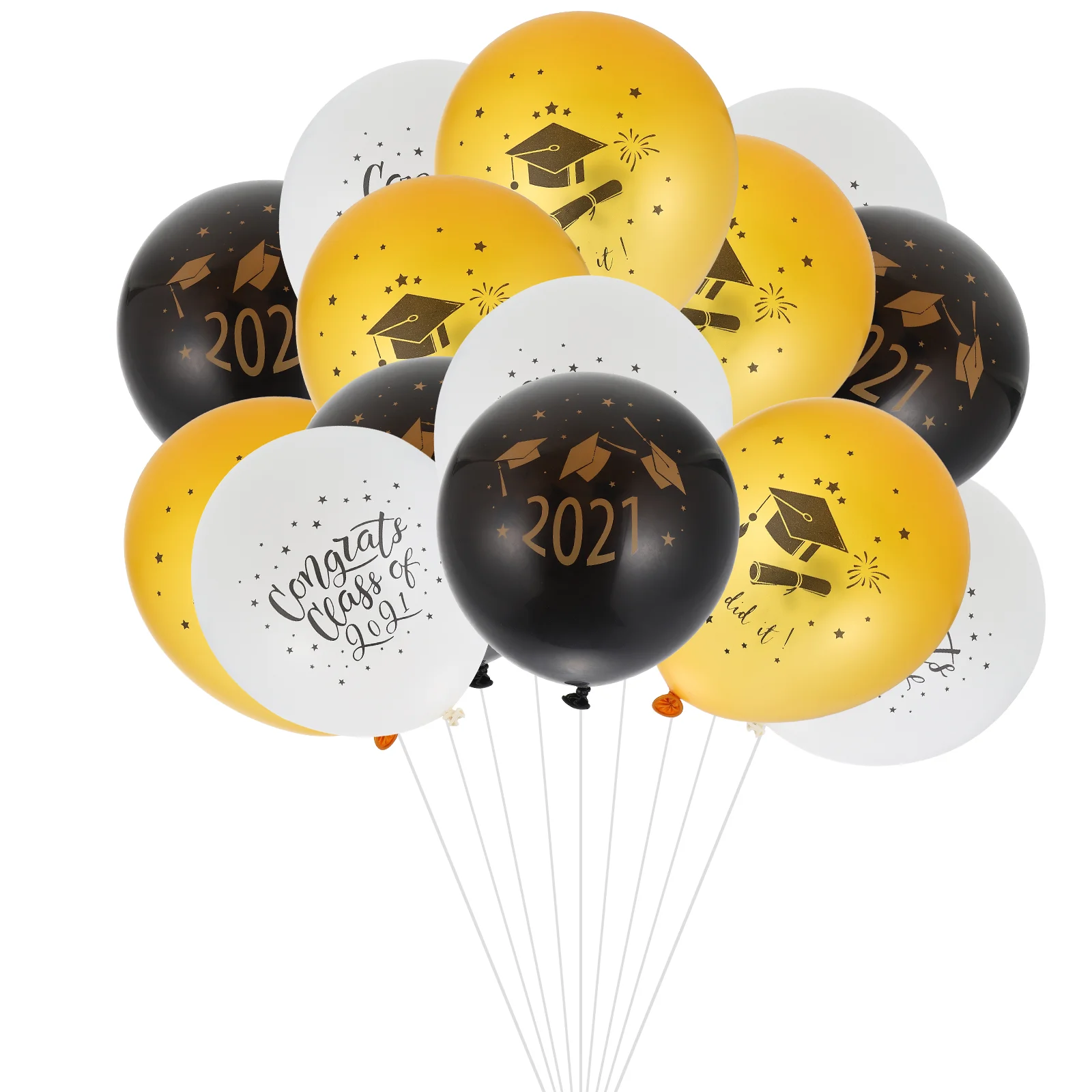 

Graduation Balloons Party Favors Bulk Cap Gold Black Grad Hat Decorations Props