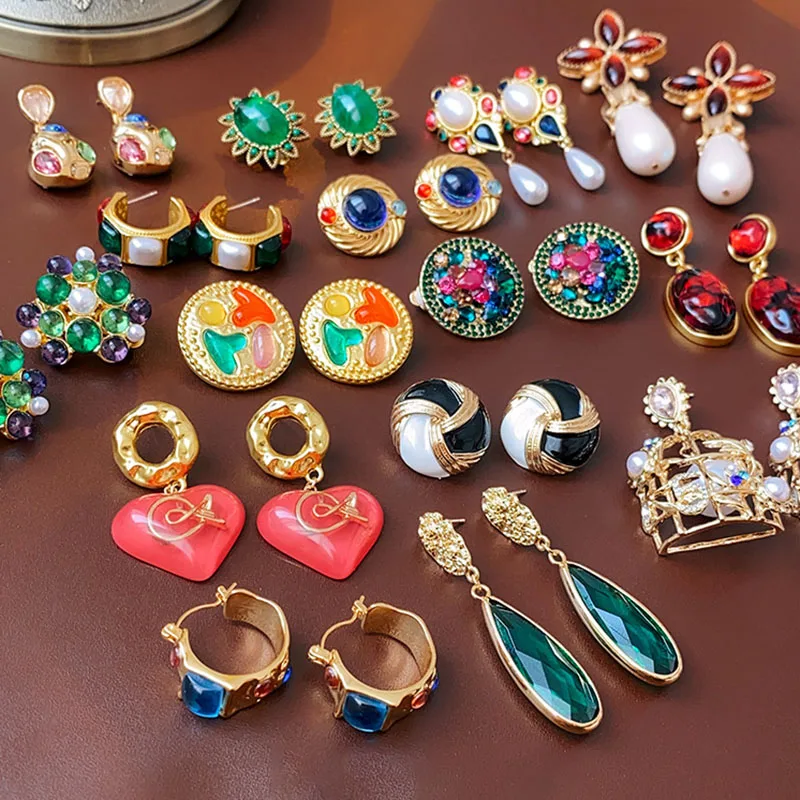 Геометрические изысканные круглые модные серьги в ретро-стиле