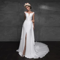 luojo mermaid wedding dresses sleeveless o neck classic beaded elegant beach wedding gowns simple lace bride dresses