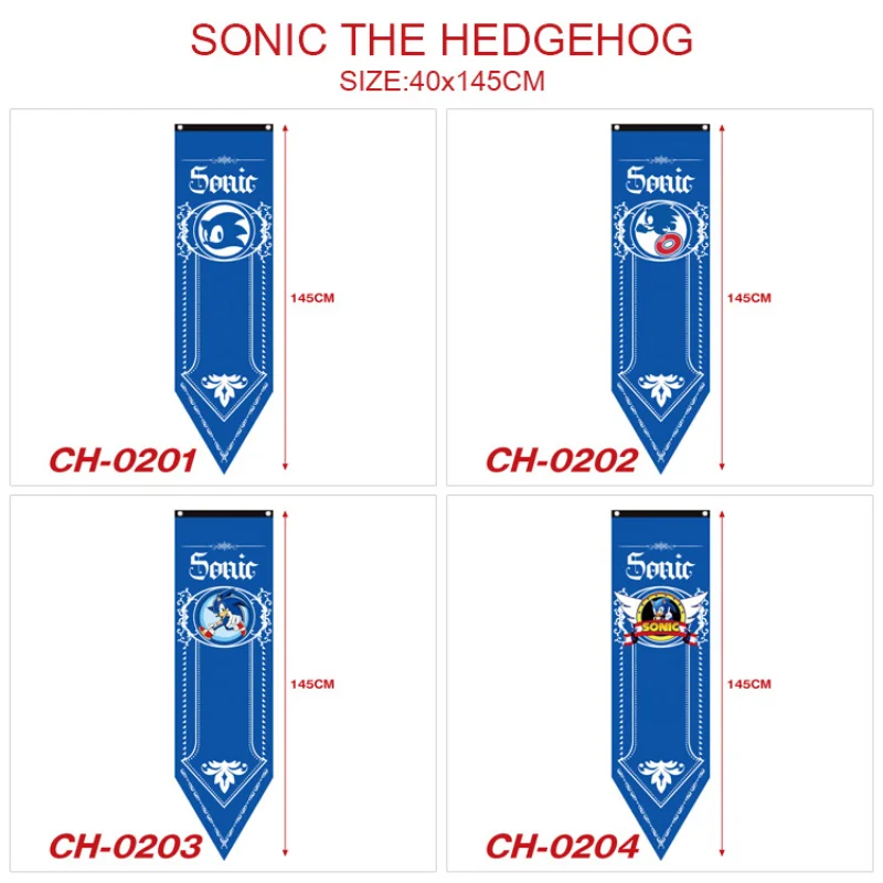 

New Cartoon Cloth Painting Sonic The Hedgehog Around High-value Creative Animation Digital Printing Bunting Halloween Decoration