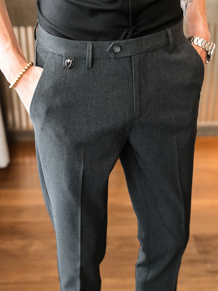 Новинка 2024 весенние повседневные брюки облегающие узкие корейские модные прямые