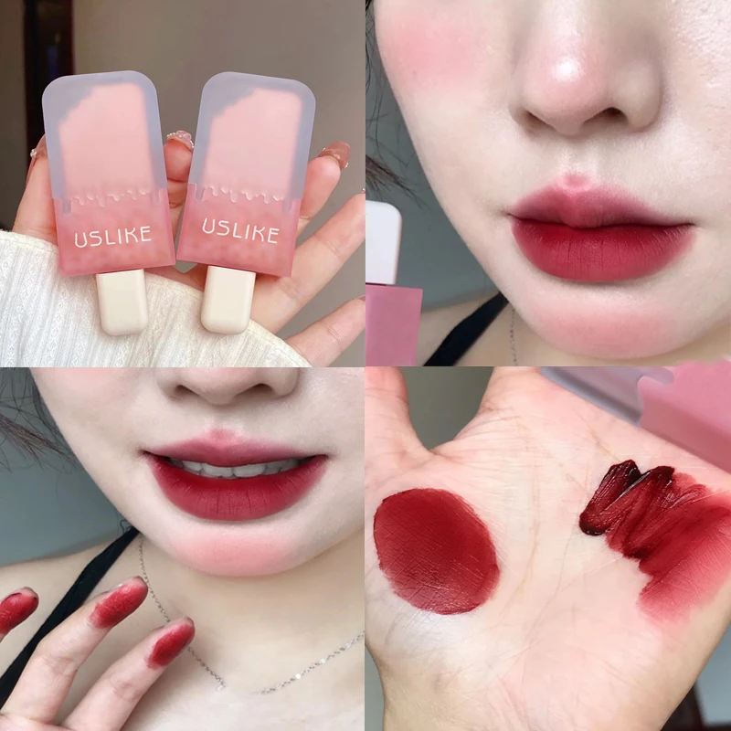 

Waterproof Ice Cream Matte Velvet Lip Gloss 6 Colors Long Lasting Non-Stick Cup Liquid Lipstick Women's Lips Makeup Cosmetics