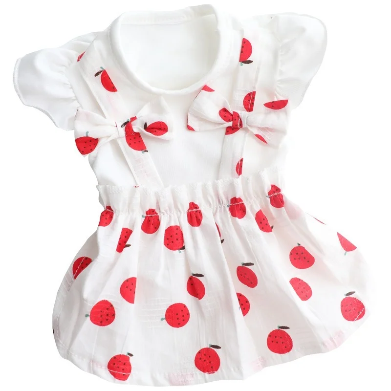 Фруктовое платье для домашних животных собак Юбка Одежда Собаки Супер Маленький Костюм Милый Хлопок Мягкий Чихуахуа Лето Белая Девочка Маскот on.