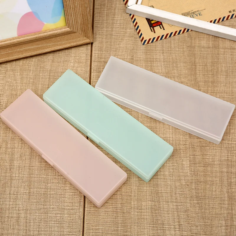 

Frosted Translucent Pencil Case Non-toxic Simple Hard Plastic Pen Box Kids School Stationery Pencilcase Pencils Cases Gift
