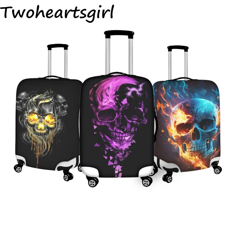 

Крутой чемодан с принтом черепа twoheart sgirl, защитный чехол для багажа, съемный чемодан на молнии, аксессуары для путешествий, чемодан на колесиках