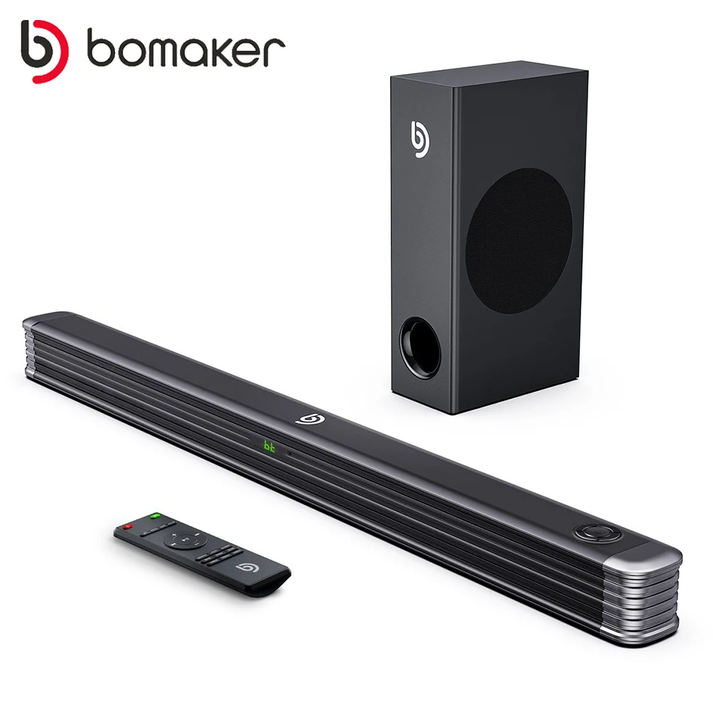 

BOMAKER 150W Home TV Theater Soundbar Bluetooth Speaker Wireless SoundBar 3D Stereo Column Surround Subwoofer with Remote Contro