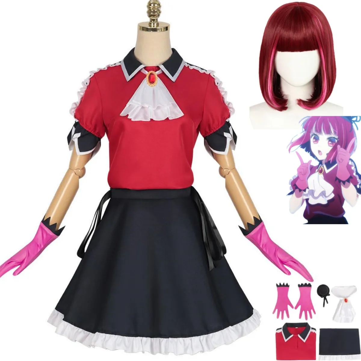 

Anime Oshi No Ko Arima Kana Cosplay Costume Wig Stage Clothing Princess Skirt Lolita Adult Woman Kawaii Birthday Party Suit