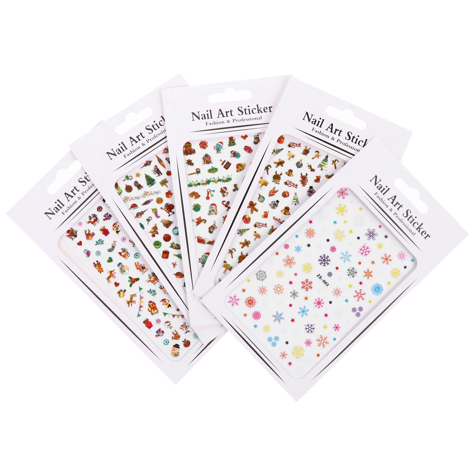 

5Pcs Christmas Stylish Nail Decals Manicure Material