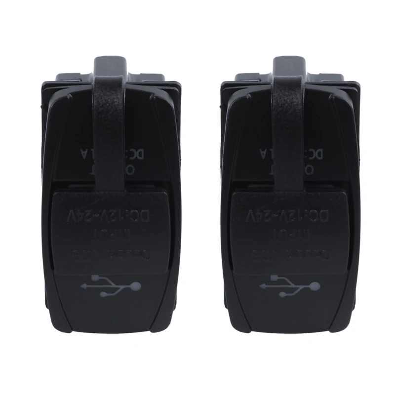 

2X 12V 24V Car Auto Boat Accessory LED Dual USB Charger - Outlet Green