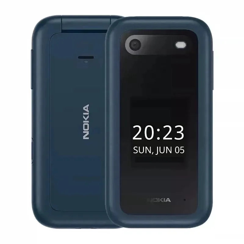 Фото Восстановленный мобильный телефон Nokia 2660 Flip 4G 2022, разблокированный, с двумя SIM-картами, двумя экранами 2,8 дюйма, аккумулятором 1450 мАч, функцией ожидания, для пожилых людей, с резервной функцией №4