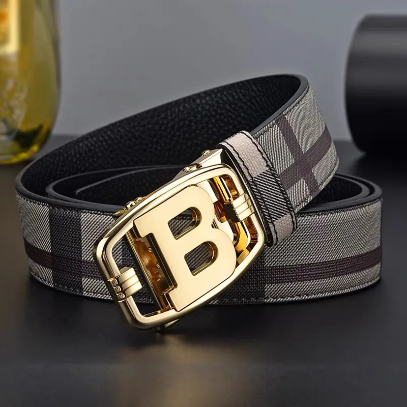 2023 New High Quality Designers Mens belt Luxury Brand Famous Male Belts B Buckle Genuine Leather Belts for Men Wide 3.4cm