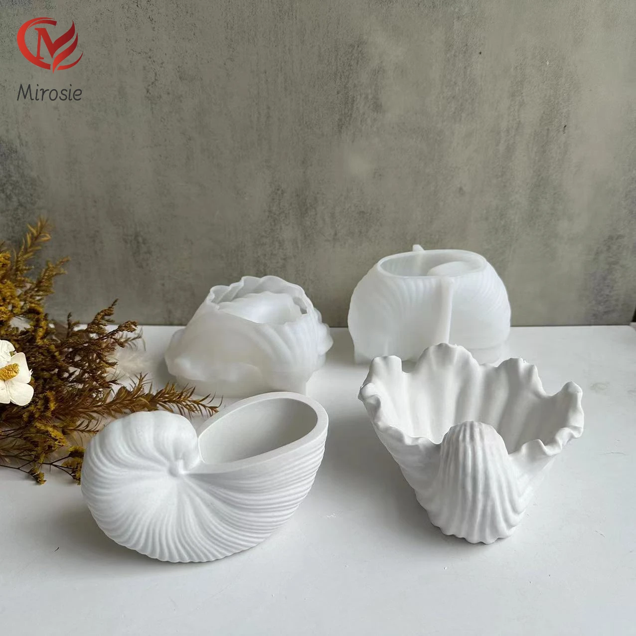 

Mirosie New Conch Shell Storage Tank Silicone Mold Candle Cup Plaster Mold Succulent Flower Pot Mold Epoxy Resin Molds