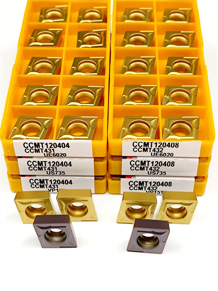

Высококачественный внутренний инструмент CCMT120404 CCMT120408 VP15TF US735 UE6020, CCMT 120404 120408, фреза с ЧПУ, лезвие, токарный инструмент, 10 шт.