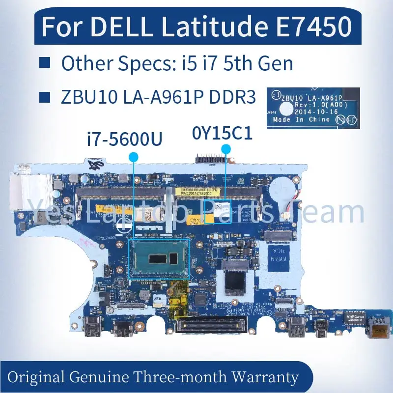 Материнская плата 15341-1 для ноутбука DELL Inspiron 14 3467 15 3567 0NP4RY 0RY2Y 1 CPU Pentium Celeron i3 i5 i7 6/7 |