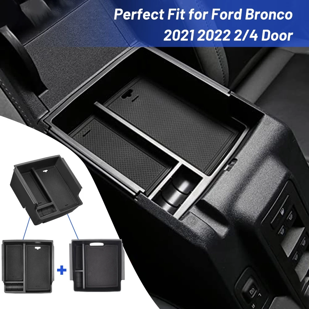 

2 PCS Console Armrest Dividers Storage Tray Box Fits Ford Bronco Accessories 2021 2022 Center Console Organizer