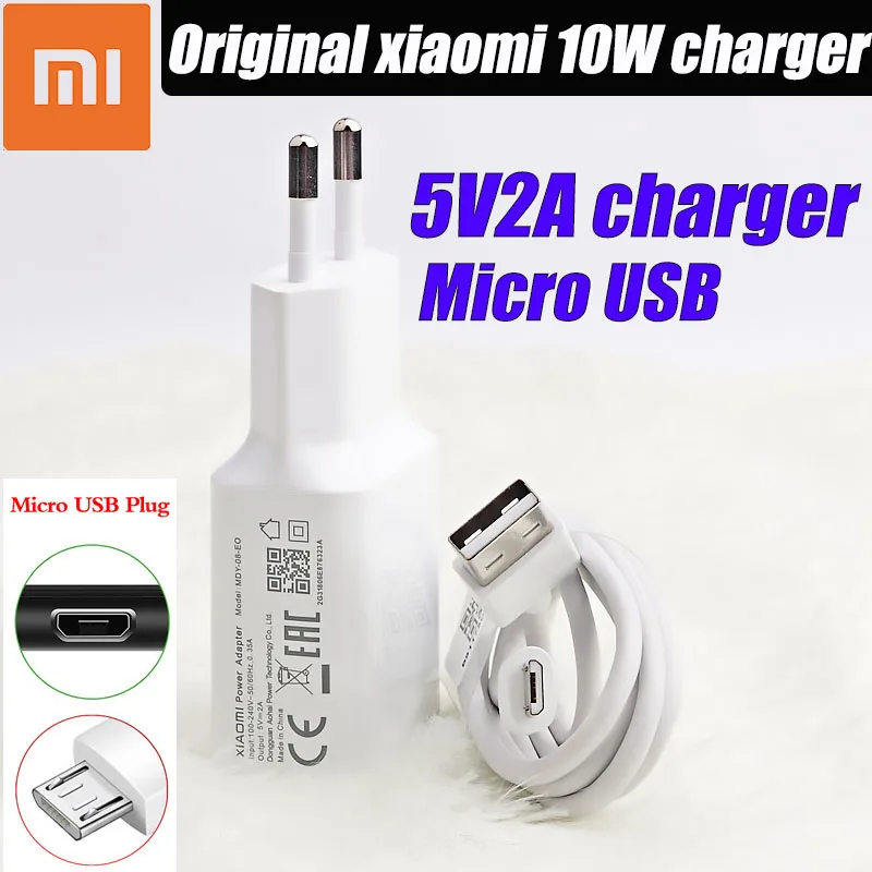 Оригинальное зарядное устройство Xiaomi 5 В 2 А адаптер питания кабель Micro USB для Redmi 7A