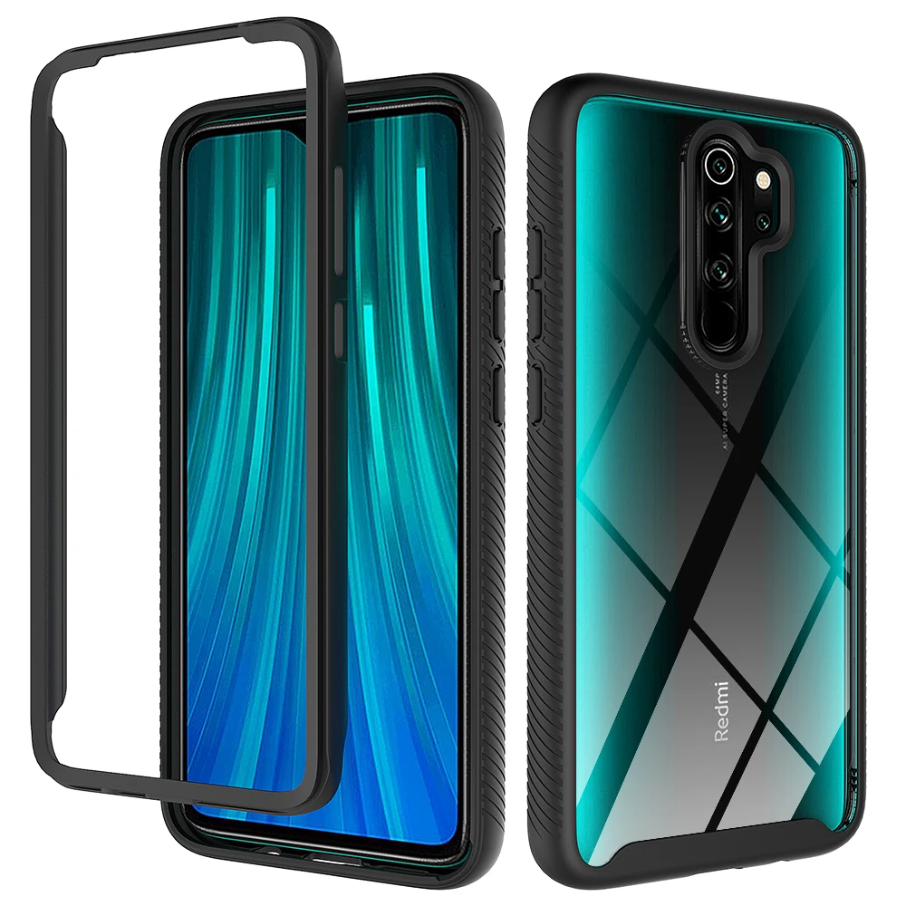 2 in 1 Hybrid Rugged Armor Shockproof Case For Redmi Note 8 9 Pro 9s Redmi 9 9A 9C 10A 10C TPU Plastic Protective Back Cover