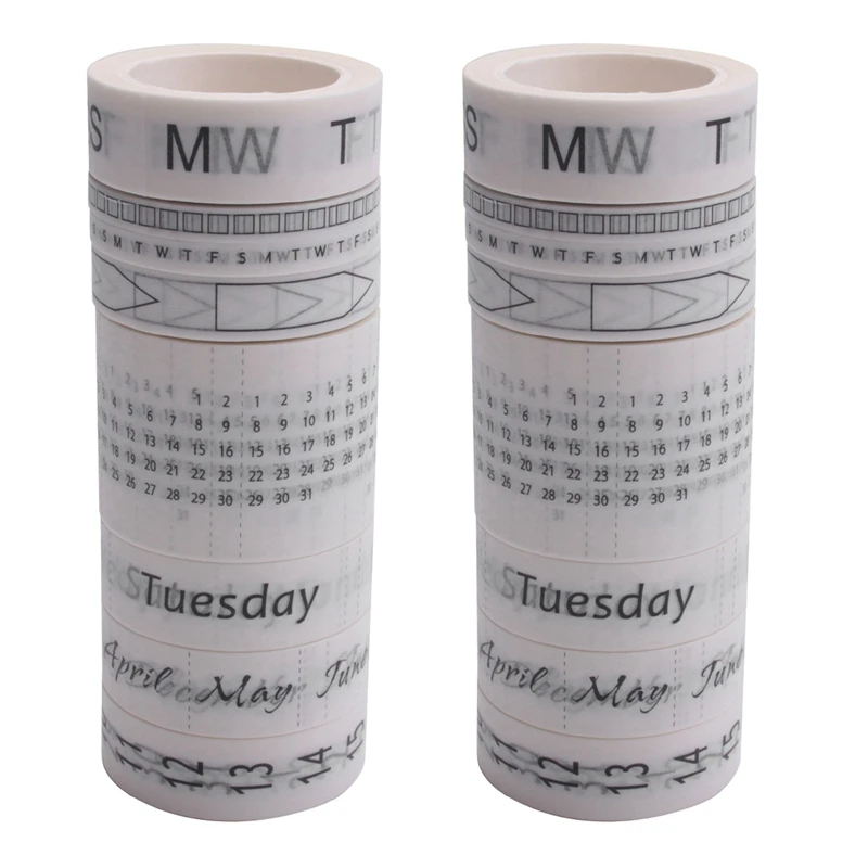 

16 Rolls Calendar Washi Tape Set Date Day Week Month Number Calendar Washi Masking Tape Decorative For Crafts Planner