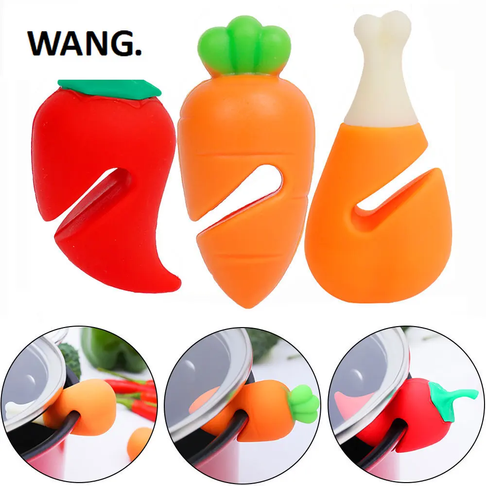 

Silicone Pot Lid Holder Anti-spill Rack Heat-resistant Anti-Overflow Stoppers Pot Cover Lifter Holder Durable Kitchen Gadgets