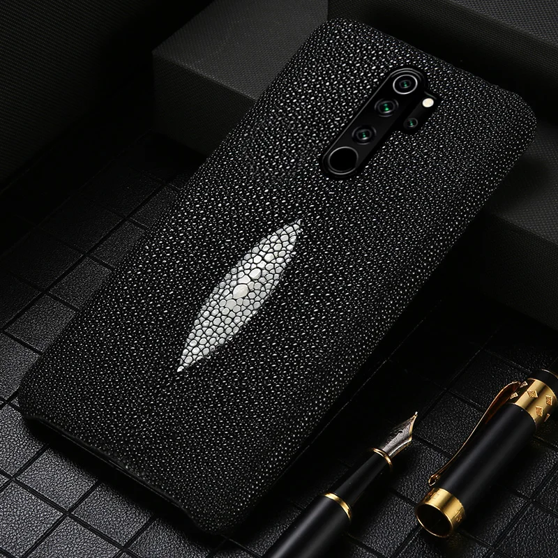 

Genuine Stingray Leather case for Xiaomi Redmi Note 8 Pro 8T Note 9 10 Pro 10S 9S Cover For Mi 11 10 8 9 9T 10T Pro Note 10 Lite