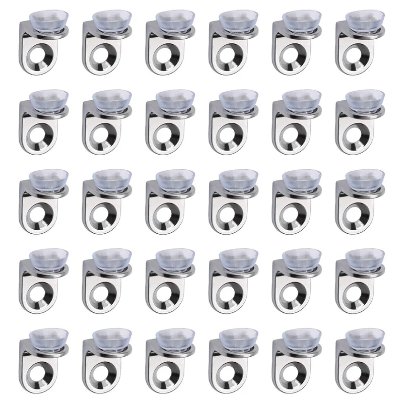 

JHD-30 Pieces Glass Shelf Bracket With Sucker Glass Shelve Support Right Angle Fixing Brackets For Kitchen Cabinets Cupboard