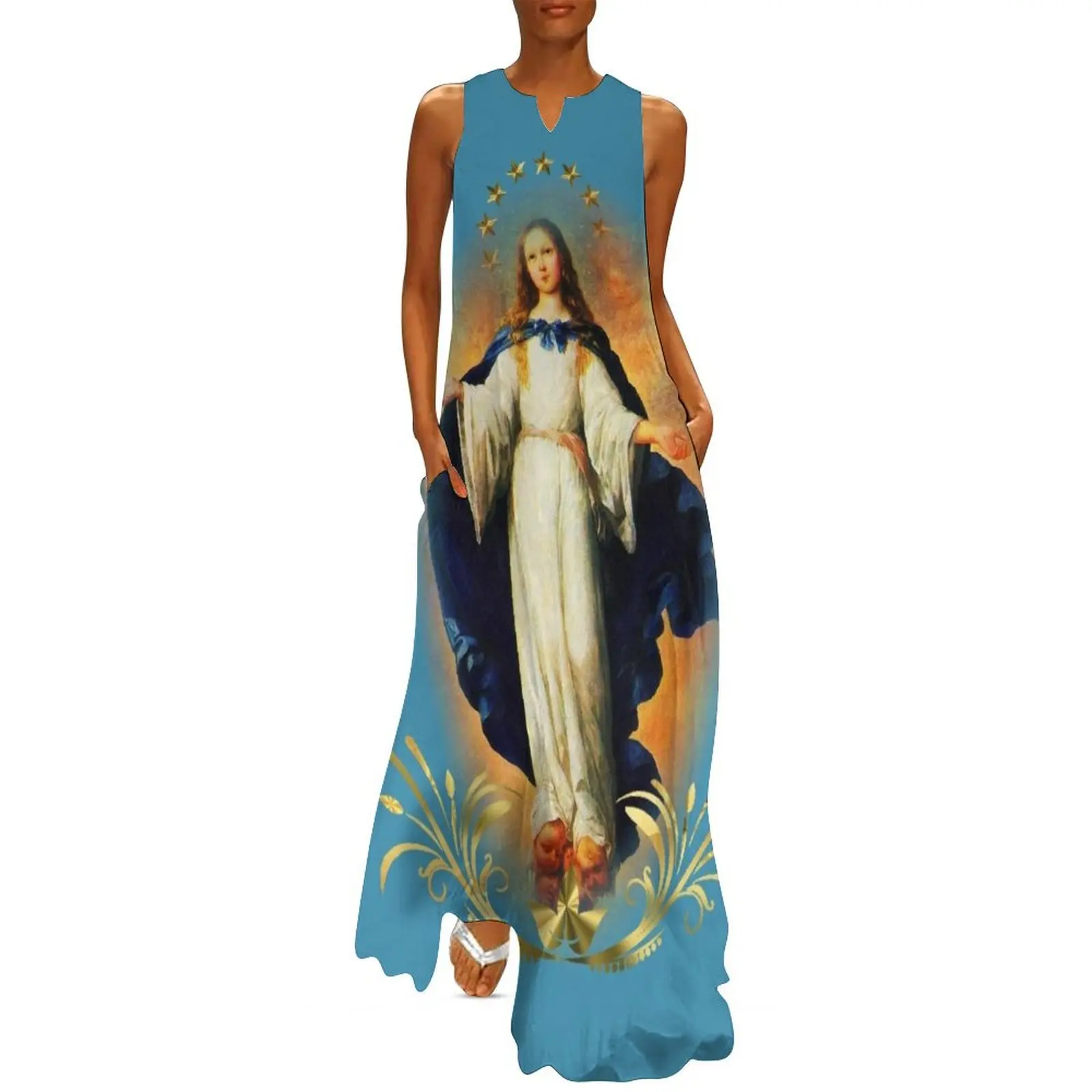 Длинное платье Immaculate Conception Assumption Virgin Mary Nicaragua Patron Saint женские модные платья