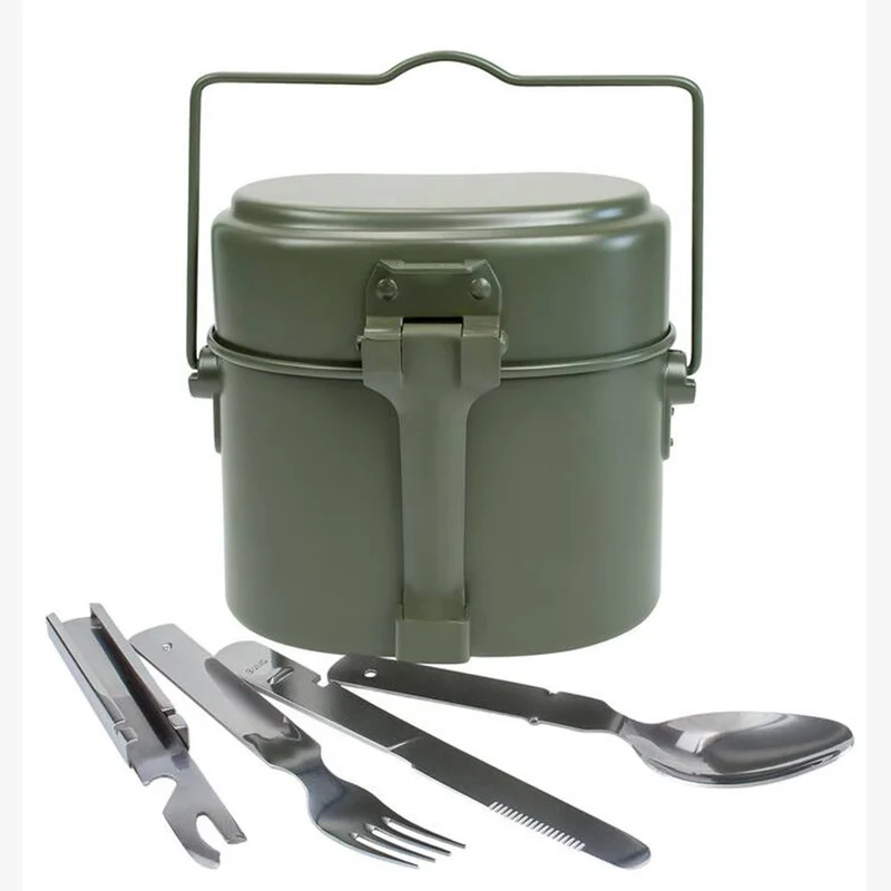 

Classic German Lunch Box Three-in-one Portable Lunch Box Outdoor Tableware Camping Picnic Camp Fishing Cooking Supplies