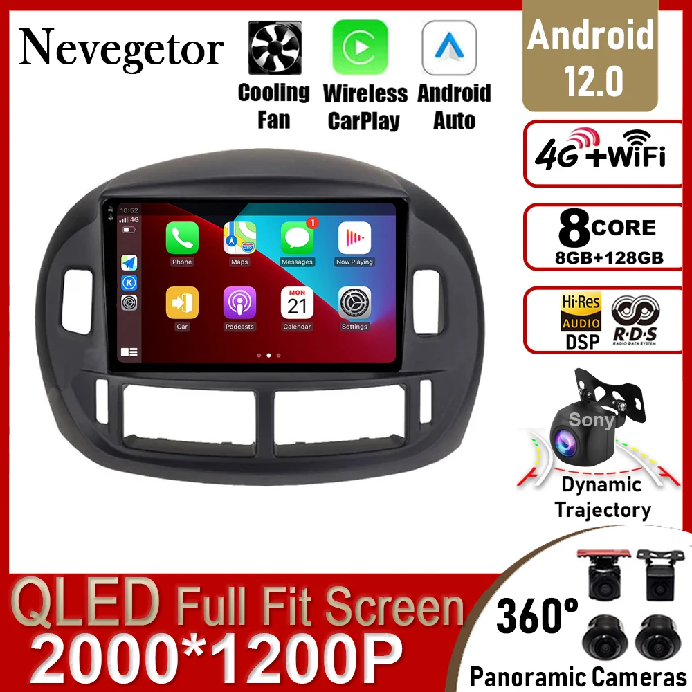 

Android для Toyota Previa Estima Tarago XR30 XR40 2000-2005 автомобильные медиа-системы, 8-ядерный, GPS 360, Панорамное радио CarPlay Auto HIFI