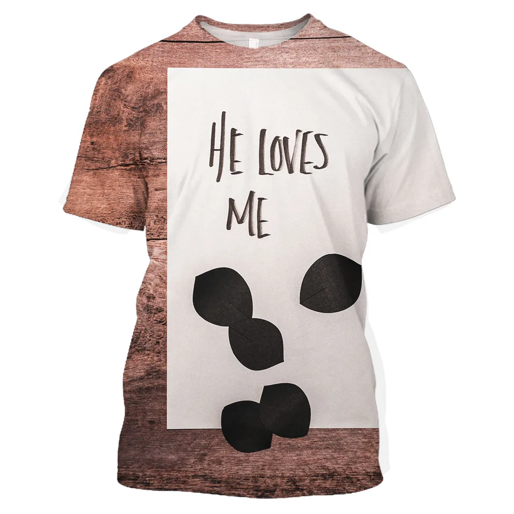 

Jumeast Love Letter 3D Graphic Cool T Shirt For Men Breathable Romantic Print T Shirts Couple 90s Streetwear Aesthetic Clothing