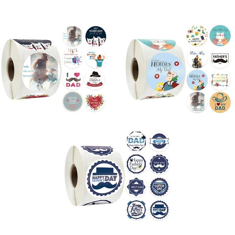 

500 Pcs Father's Day Gift Wrap Party Favors Self-adhesive Packing Labels for Dad for Gift Tags Wrap Labels for Party