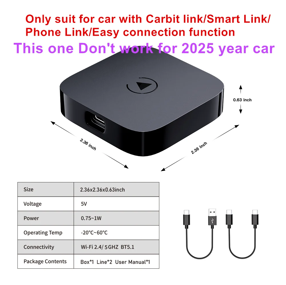 

CARABC Carbitlink для Geely Tugella Monjaro GX3 Pro Emgrand Azkarra Atlas Pro, простое подключение к беспроводному Carplay Android Auto