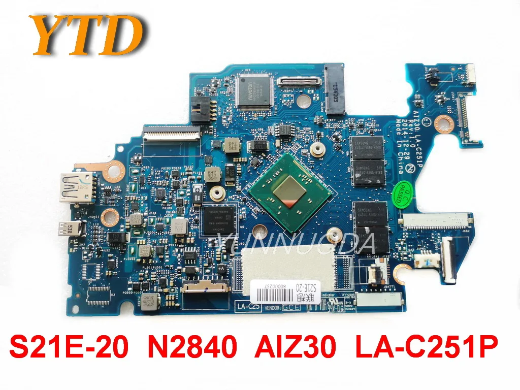 Original for Lenovo S21E-20 laptop motherboard S21E-20  N2840  AIZ30  LA-C251P tested good free shipping